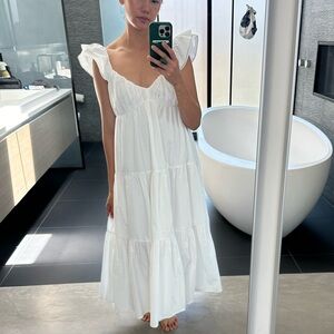 Abercrombie Ruffle Sleeve Poplin Midaxi Dress